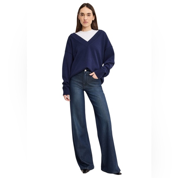 Good American Good Waist Soft Tech Palazzo Jeans Size 22 GWP220T Indigo 501 NWT - Picture 15 of 15